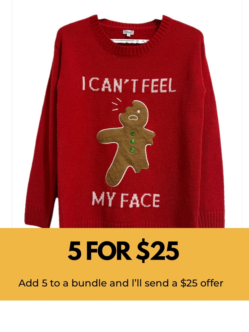 Red Gingerbread Sweatshirt - Holiday Novelty Sweater